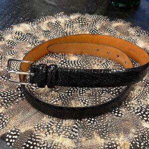 Martin Dingman Black Textured Leather Belt